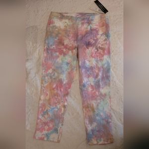 Ladies Tribal pink phlox tie dye pants stretchy - various sizes!